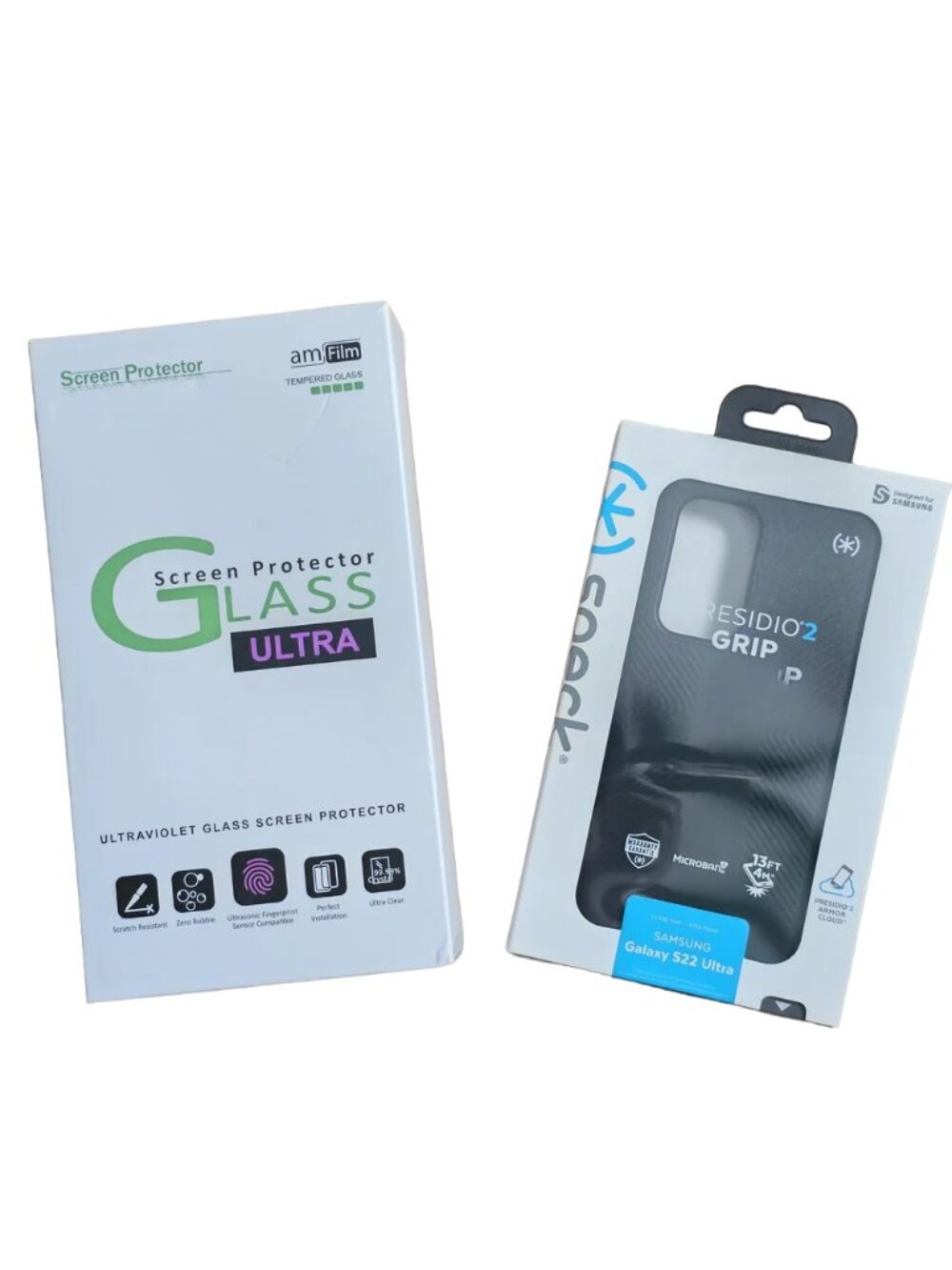 Speck Presidio2 Grip Case for Samsung Galaxy S22 Ultra & (1) Screen Protector